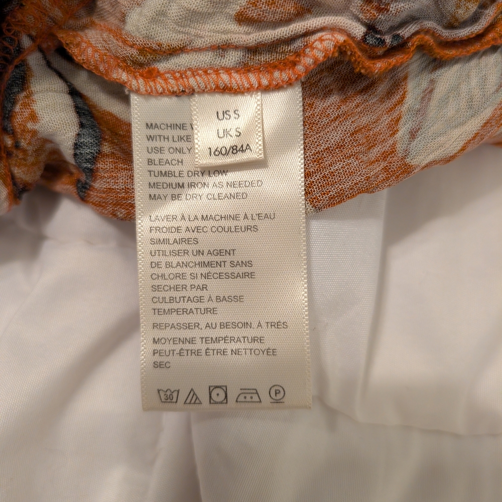 Free People Good Vibrations Printed Blouse (S, Light Combo (Orange)) - Picture 5 of 7